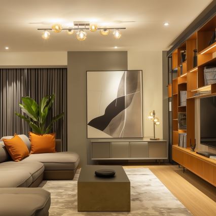 Brilagi - LED Felületre szerelhető csillár MILLA 7xG9/3W/230V fekete króm/arany