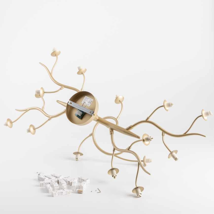 Brilagi - LED Felületre szerelhető csillár MISTEL 15xG9/3W/230V arany/fehér