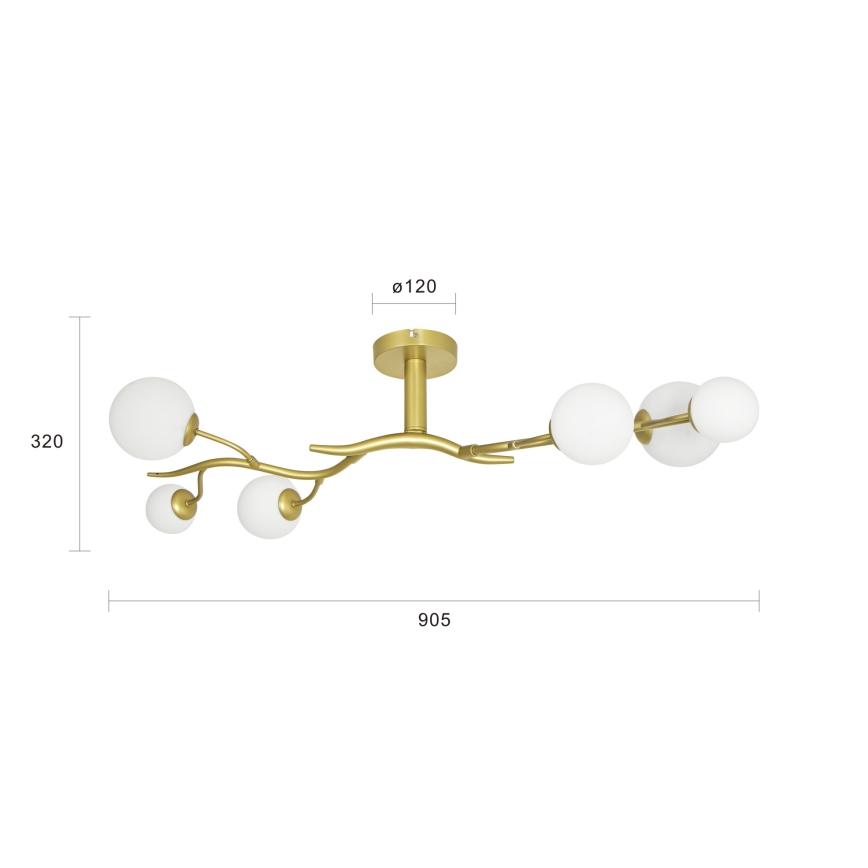 Brilagi - LED Felületre szerelhető csillár MISTEL 6xG9/3W/230V arany/fehér