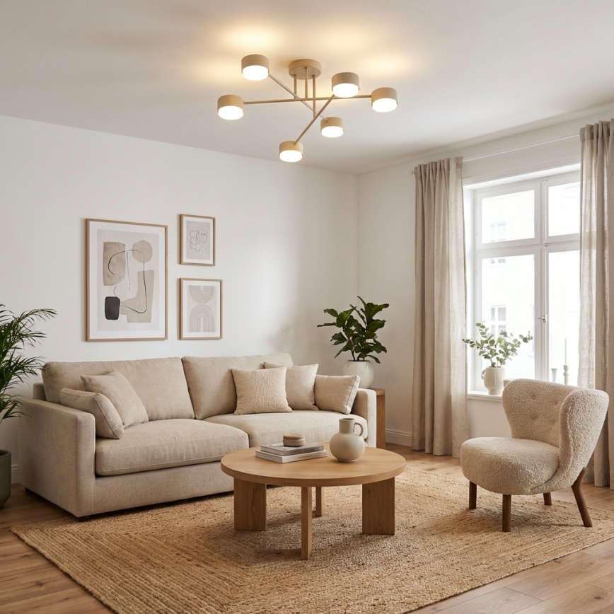 Brilagi - LED felületre szerelhető csillár MONO 6xGX53/30W/230V bézs
