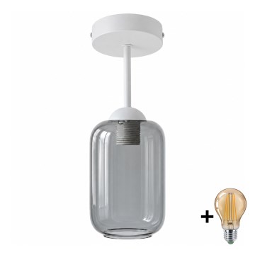 BRILAGI - LED felületre szerelhető csillár RETRO GLASS 1xE27/60W/230V átm. 14 cm fehér/füstszürke