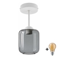 BRILAGI - LED felületre szerelhető csillár RETRO GLASS 1xE27/60W/230V átm. 14 cm fehér/füstszürke