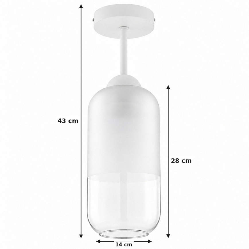 BRILAGI - LED felületre szerelhető csillár RETRO GLASS 1xE27/60W/230V átm. 14 cm fehér