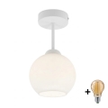 BRILAGI - LED felületre szerelhető csillár RETRO GLASS 1xE27/60W/230V átm. 15 cm fehér
