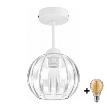 BRILAGI - LED felületre szerelhető csillár RETRO GLASS 1xE27/60W/230V átm. 18 cm fehér/átlátszó