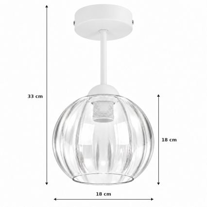 BRILAGI - LED felületre szerelhető csillár RETRO GLASS 1xE27/60W/230V átm. 18 cm fehér/átlátszó