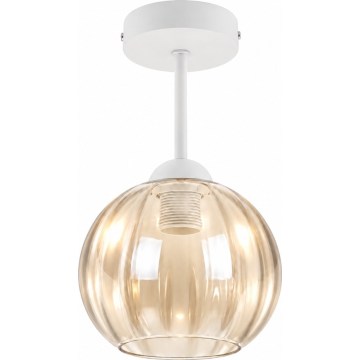 BRILAGI - LED Felületre szerelhető csillár RETRO GLASS 1xE27/60W/230V átm. 18 cm fehér/füstös bézs