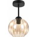 BRILAGI - LED felületre szerelhető csillár RETRO GLASS 1xE27/60W/230V átm. 18 cm fekete/füstszínű bézs