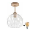 BRILAGI - LED felületre szerelhető csillár RETRO GLASS 1xE27/60W/230V átm. 25 cm bézs/átlátszó