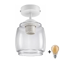 BRILAGI - LED felületre szerelhető csillár RETRO GLASS 1xE27/60W/230V átm. 26 cm fehér/füstszürke