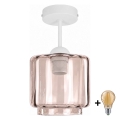 BRILAGI - LED felületre szerelhető csillár RETRO GLASS 1xE27/60W/230V Ø 15 cm fehér/füstszínű bézs