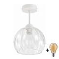 BRILAGI - LED felületre szerelhető csillár RETRO GLASS 1xE27/60W/230V Ø 25 cm fehér/átlátszó