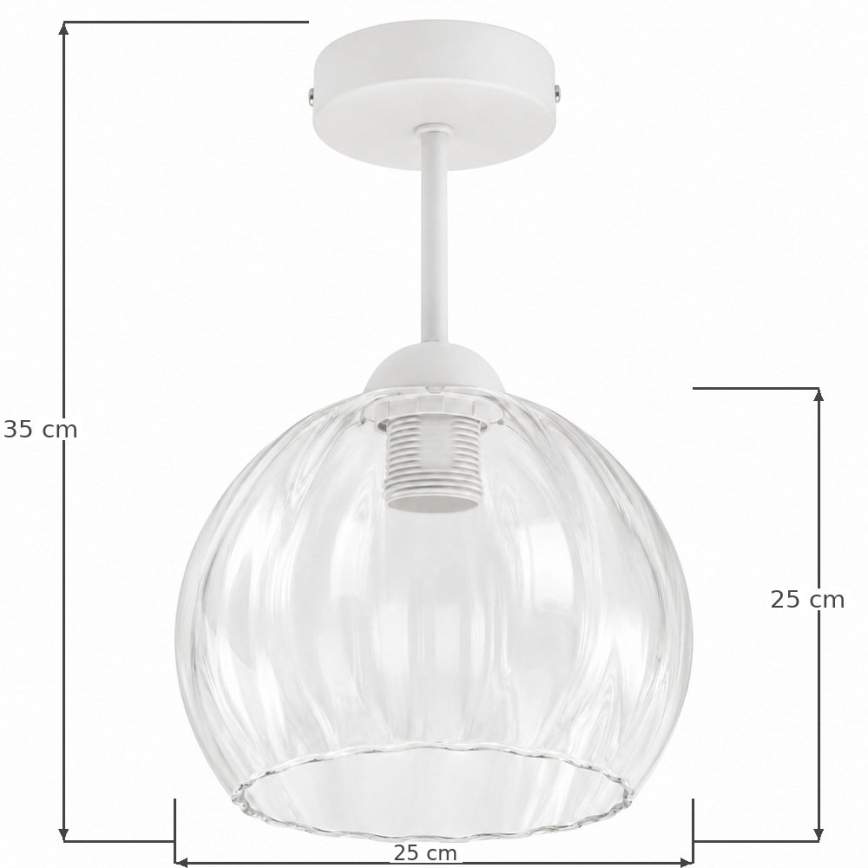 BRILAGI - LED felületre szerelhető csillár RETRO GLASS 1xE27/60W/230V Ø 25 cm fehér/átlátszó