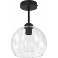 BRILAGI - LED felületre szerelhető csillár RETRO GLASS 1xE27/60W/230V Ø 25 cm fekete/átlátszó