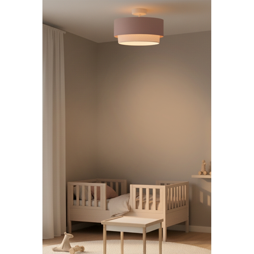 Brilagi - LED felületre szerelhető mennyezeti csillár BOHO BOBO 1xE27/60W/230V átm. 40 cm rózsaszín/krémszínű
