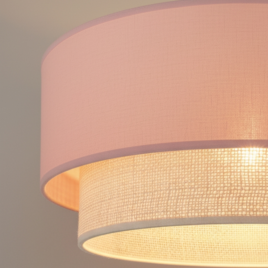 Brilagi - LED felületre szerelhető mennyezeti csillár BOHO BOBO 1xE27/60W/230V átm. 40 cm rózsaszín/krémszínű