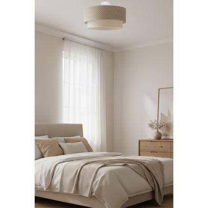 Brilagi - LED felületre szerelt csillár BOHO BOBO 1xE27/60W/230V átm. 40 cm pöttyös bézs/krém