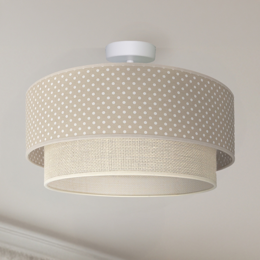 Brilagi - LED felületre szerelt csillár BOHO BOBO 1xE27/60W/230V átm. 40 cm pöttyös bézs/krém