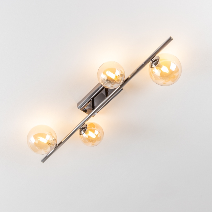 Brilagi - LED felületre szerelhető MILLA csillár 4xG9/3W/230V fekete króm/arany