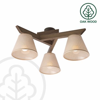 Brilagi - LED Plafonra szerelhető csillár ANTHONY 3xE14/40W/230V tölgy/dió/bézs