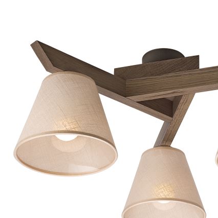 Brilagi - LED Plafonra szerelhető csillár ANTHONY 3xE14/40W/230V tölgy/dió/bézs
