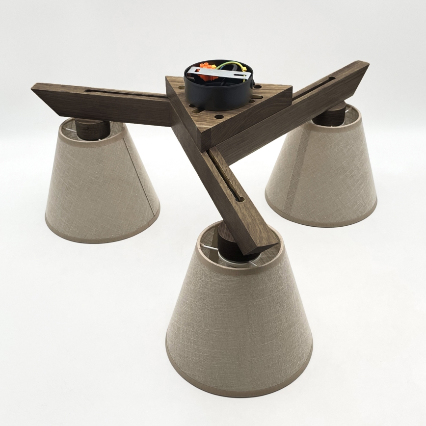 Brilagi - LED Plafonra szerelhető csillár ANTHONY 3xE14/40W/230V tölgy/dió/bézs