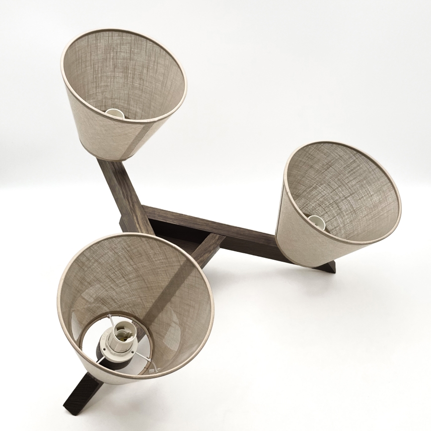 Brilagi - LED Plafonra szerelhető csillár ANTHONY 3xE14/40W/230V tölgy/dió/bézs