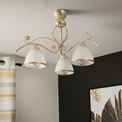 Brilagi - LED felületre szerelt csillár ANTICO 3xE27/60W/230V, fehér patinás