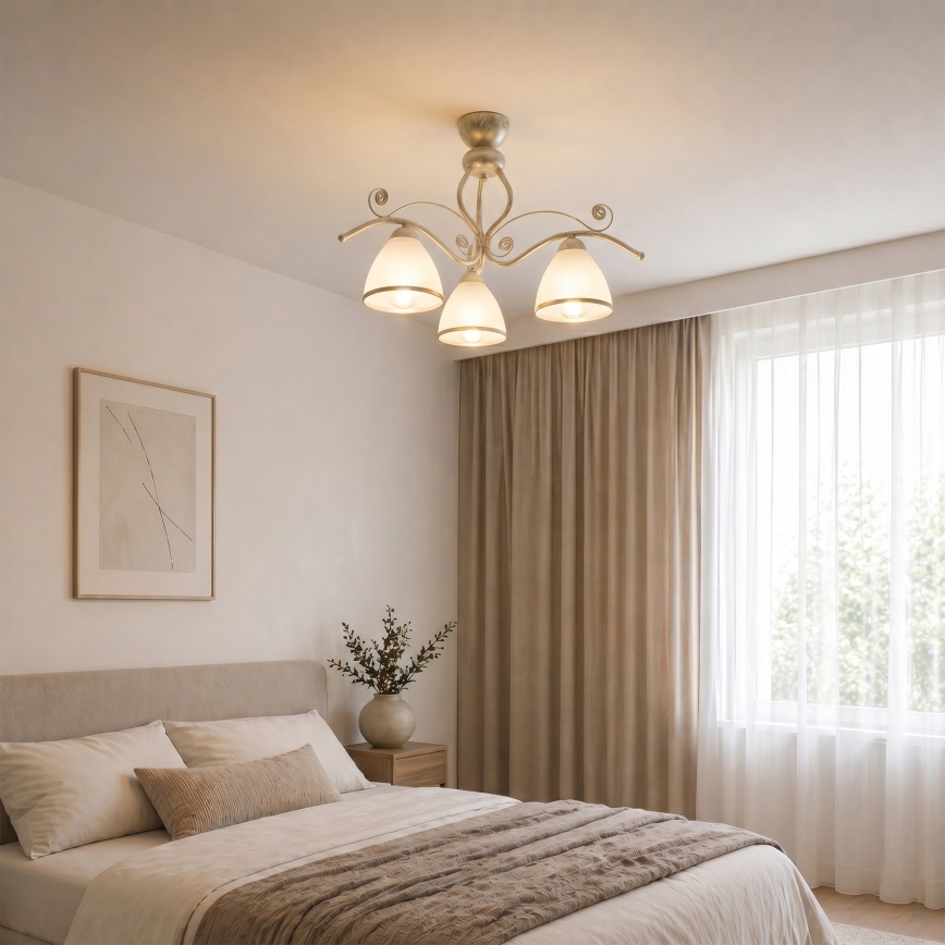 Brilagi - LED felületre szerelt csillár ANTICO 3xE27/60W/230V, fehér patinás