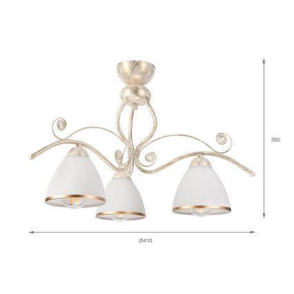 Brilagi - LED felületre szerelt csillár ANTICO 3xE27/60W/230V, fehér patinás