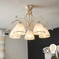 Brilagi - LED felületre szerelt csillár ANTICO 5xE27/60W/230V 3000K fehér patina