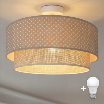 Brilagi - LED felületre szerelt csillár BOHO BOBO 1xE27/10W/230V átm. 40 cm pöttyös bézs/krém