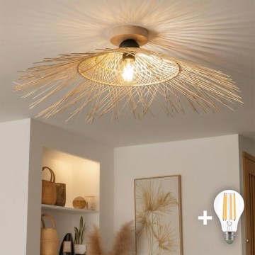 Brilagi - LED felületre szerelt csillár CERIA BOHO 1xE27/40W/230V, átm. 70 cm, bambusz/tölgy