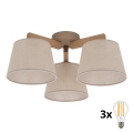 BRILAGI - LED Felületre szerelt csillár LATTE SABIA 3xE27/15W/230V fenyő/bézs