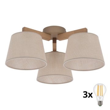 BRILAGI - LED Felületre szerelt csillár LATTE SABIA 3xE27/15W/230V fenyő/bézs