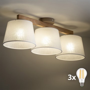 BRILAGI - LED felületre szerelt csillár LATTE SABIA 3xE27/15W/230V fenyő/fehér