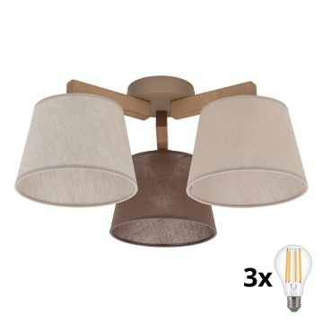 BRILAGI - LED felületre szerelt csillár LATTE SABIA 3xE27/15W/230V fenyő/mix