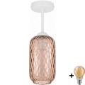 BRILAGI - LED felületre szerelt csillár RETRO GLASS 1xE27/60W/230V átm. 14 cm fehér/füstbarna