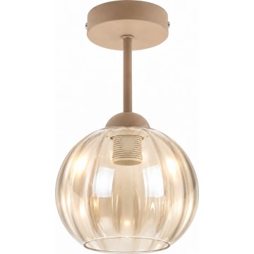 BRILAGI - LED felületre szerelt csillár RETRO GLASS 1xE27/60W/230V átm. 18 cm bézs/füstös bézs