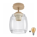 BRILAGI - LED Felületre szerelt csillár RETRO GLASS 1xE27/60W/230V átm. 26 cm bézs/füstszürke