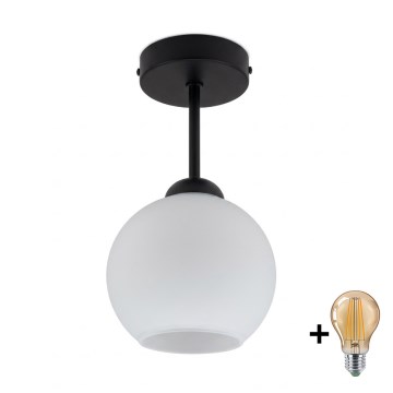 BRILAGI - LED felületre szerelt csillár RETRO GLASS 1xE27/60W/230V Ø 15 cm fekete/fehér