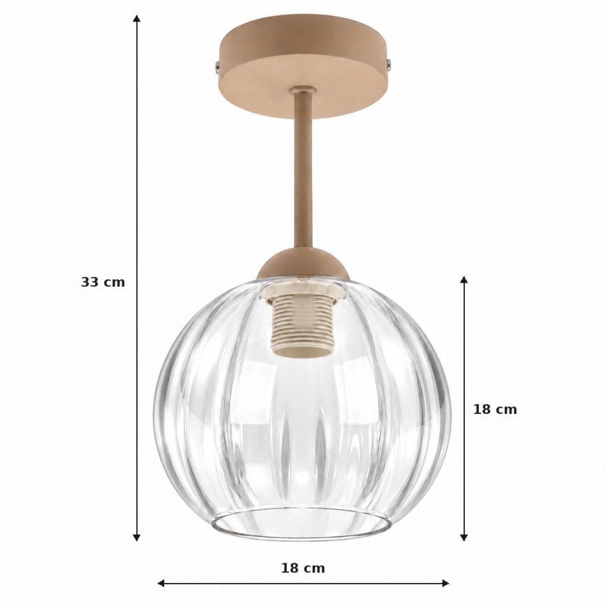 BRILAGI - LED Felületre szerelt csillár RETRO GLASS 1xE27/60W/230V Ø 18 cm bézs/átlátszó
