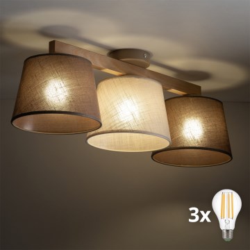 BRILAGI - LED felületre szerelt mennyezeti csillár LATTE SABIA 3xE27/15W/230V fenyő/mix
