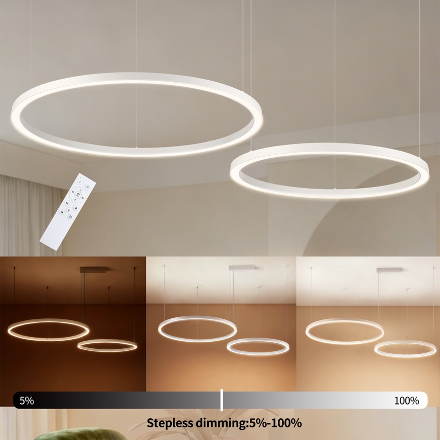 Brilagi - PORTOFINO LED fényerőszabályozható csillár kábelen LED/98W/230V 3000-6000K fehér + távirányító