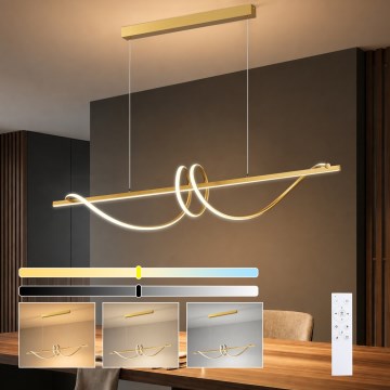 BRILAGI - LED fényerőszabályozható drótra függesztett csillár SIGNATURE LED/50W/230V 3000-6000K 120 cm arany + távirányító