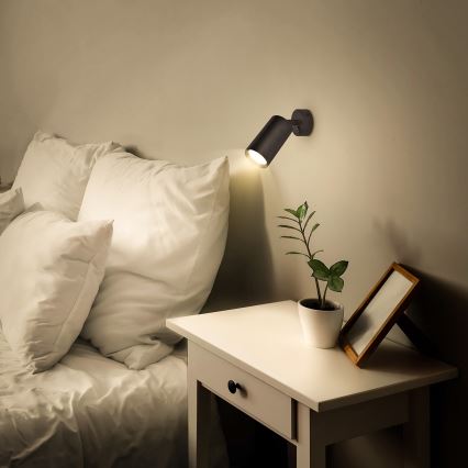 Brilagi - LED RGBW dimmelhető falra szerelhető spotlámpa kapcsolóval SELE 1xGU10/4,8W/230V 3000K fekete + távirányító