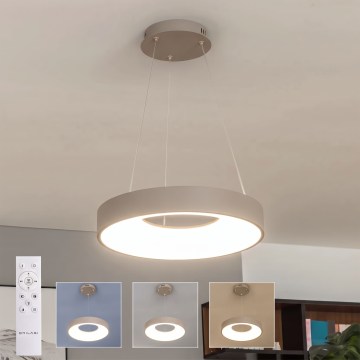 BRILAGI - LED fényerőszabályozható függeszték kábelen FALCON II LED/67W/230V 3000-6500K átm. 40 cm bézs + távirányító