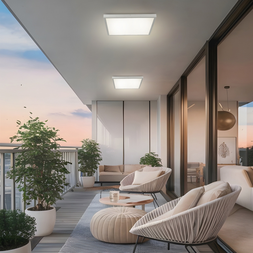 Brilagi - LED dimmelhető fürdőszobai mennyezeti lámpa FRAME SMART LED/50W/230V 60x60 cm 3000-6000K IP44 ezüst + távirányító