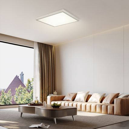 Brilagi - LED dimmelhető fürdőszobai mennyezeti lámpa FRAME SMART LED/50W/230V 60x60 cm 3000-6000K IP44 ezüst + távirányító