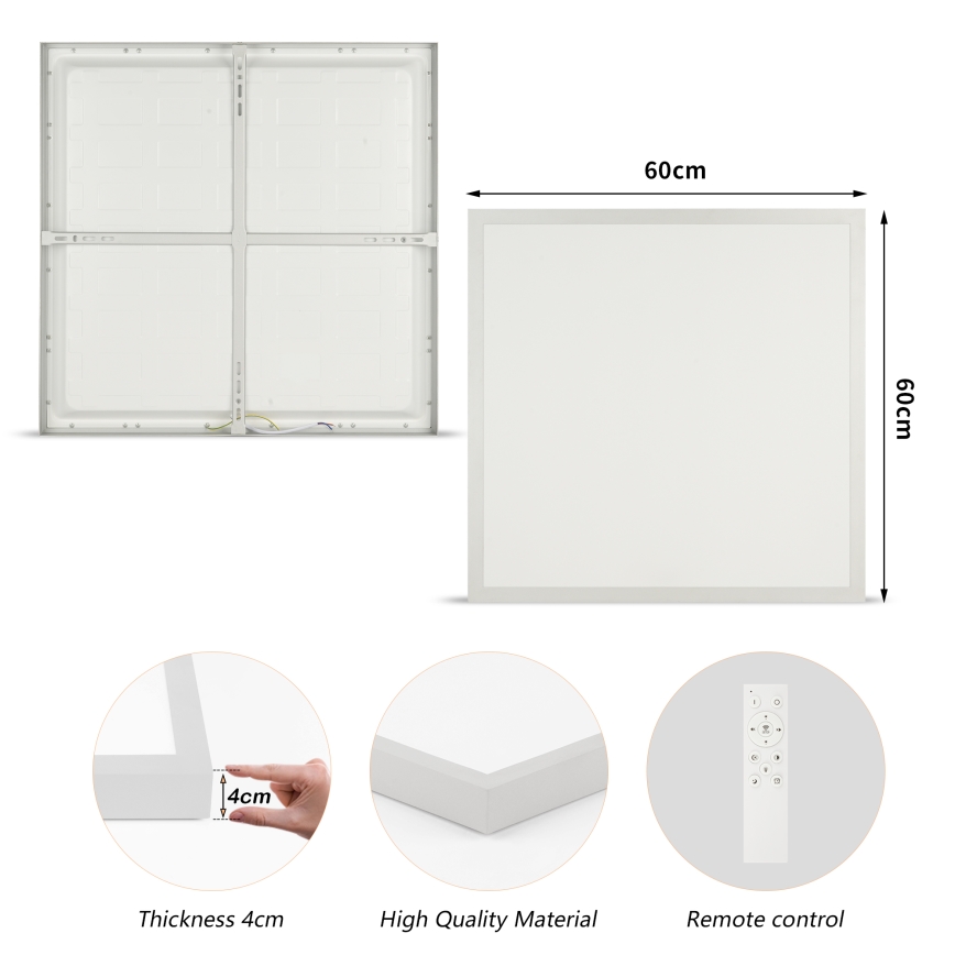 Brilagi - LED dimmelhető fürdőszobai mennyezeti lámpa FRAME SMART LED/50W/230V 60x60 cm 3000-6000K IP44 ezüst + távirányító